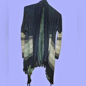 LA HEARTS Striped Navy Blue and Aqua Cardigan! 💙🌊 #Cardigan #Fashion #Style 🥰